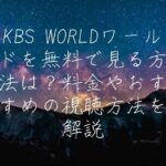 KBS WORLDワールドを無料で見る方法は？料金やおすすめの視聴方法を解説