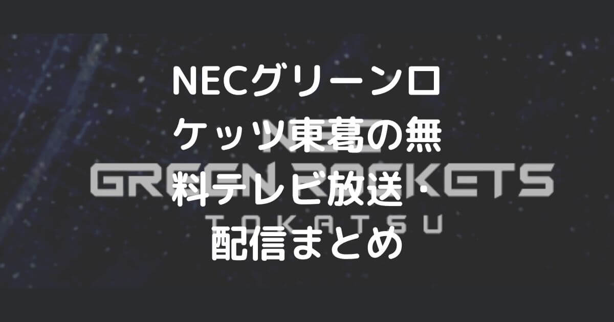 NECグリーンロケッツ東葛の無料テレビ放送・配信まとめ